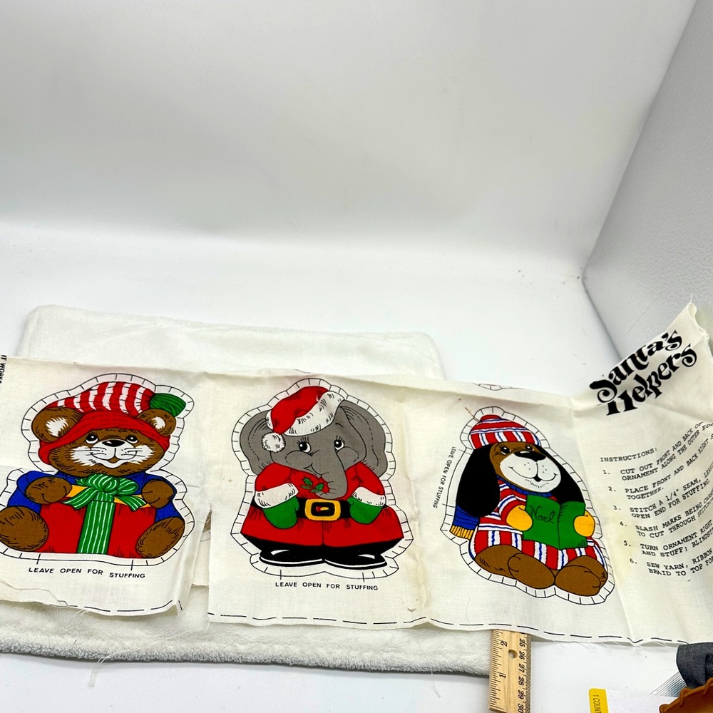 Christmas Animals Sewing/Crafting Material Sheet 1980’s